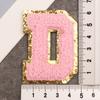 Алфавит, 26 букв, блестки, синель, розовая вышитая аппликация, нашивка для одежды, сумки, куртка, шляпа, декор