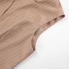 Brown Retro Style Sleeveless Striped Vest, Long Pants Set, Autumn Two-piece Set For Women