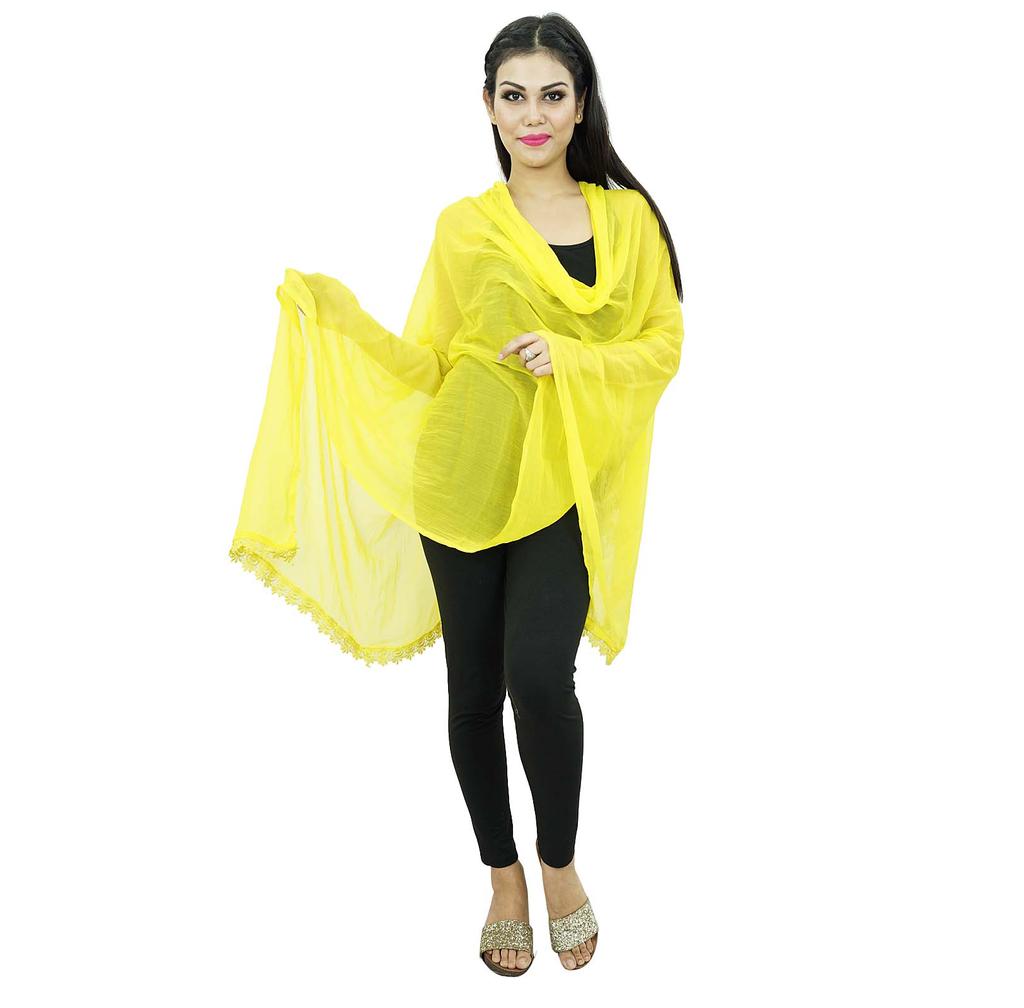 Chiffon Blend Dupatta Long Stole Women Neck Wrap Indian Scarves Chunni Beach