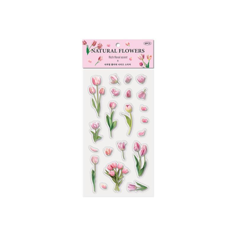 Tulip Notebook Sticker Set - PET Retro Plant Landscaping Decor