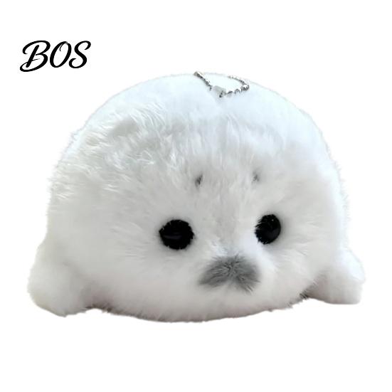 Мягкий подвеска-животное, Милый плюшевый брелок-тюлень, Пушистый белый мини-брелок для сумки, Подарок для детей на вечеринку, Плюшевый брелок-аксессуар для рюкзака с морской тематикой