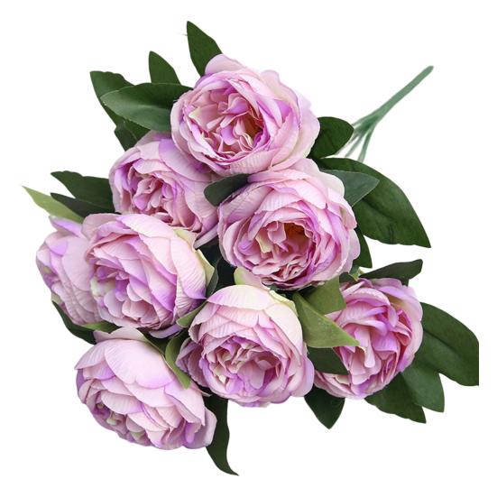 Поддельный букет цветов, не выцветающий, «сделай сам», не требующий ухода, красивый, с 10 головками, роскошная имитация розы, пиона для гостиной