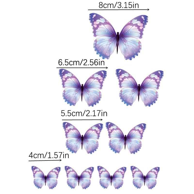 9/10 шт. золотые розовые фиолетовые бабочки для украшения торта, свадьбы, дня рождения, десерта, кекса, 3D-материала в виде бабочки, сделай сам, сувениры для вечеринки