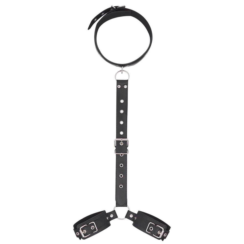 Sexy Bondage Collar Handcuffs Training Slave Sex Toys Chastity Belt Sex Furniture BDSM PU Leather
