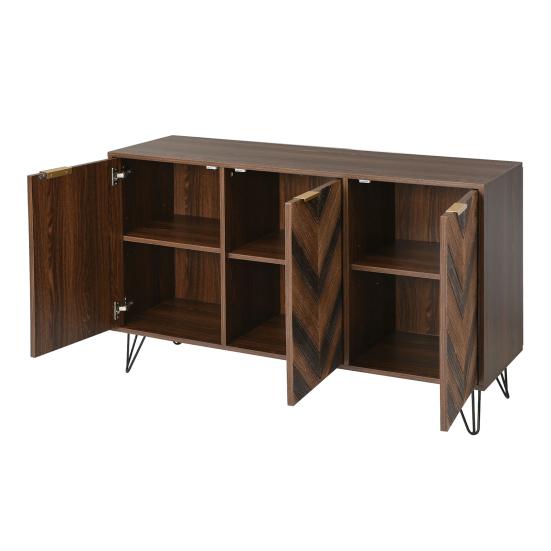 Home Storage Cabinet Sideboard Exclusive Sideboard with Three Doors Stylish Details And Generous Space. Side Panel Door Made of Solid Wood Veneer