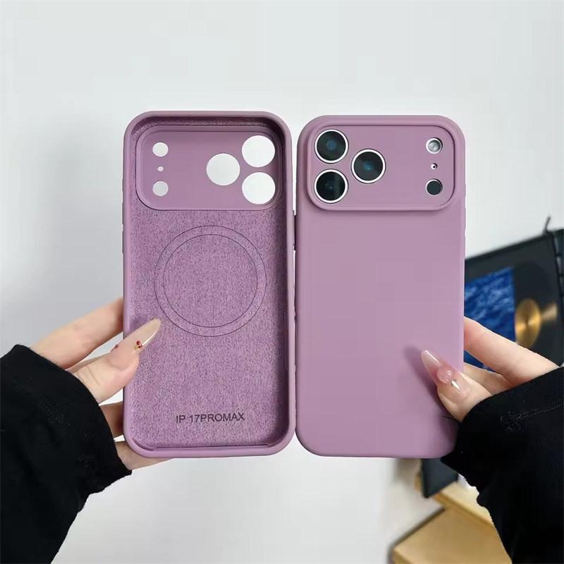 Жидкий силиконовый магнитный чехол для iPhone 17 Air 16 15 14 Plus 13 12 Pro Max для защиты камеры Матовая крышка
