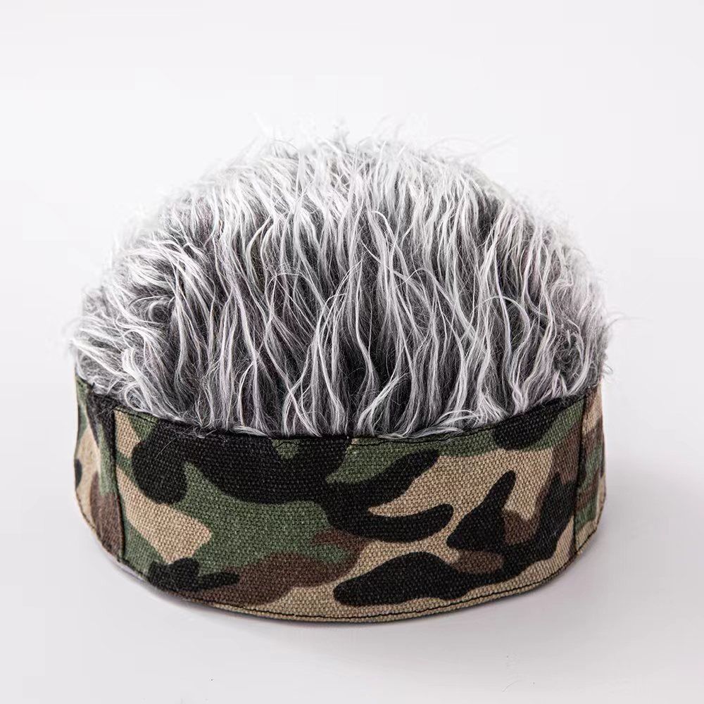 1PC New Retro Men Simulation Wig Cap Head Wrap Handsome Short Hair Cotton Hat Hip Hop Simulation Wig Beanie