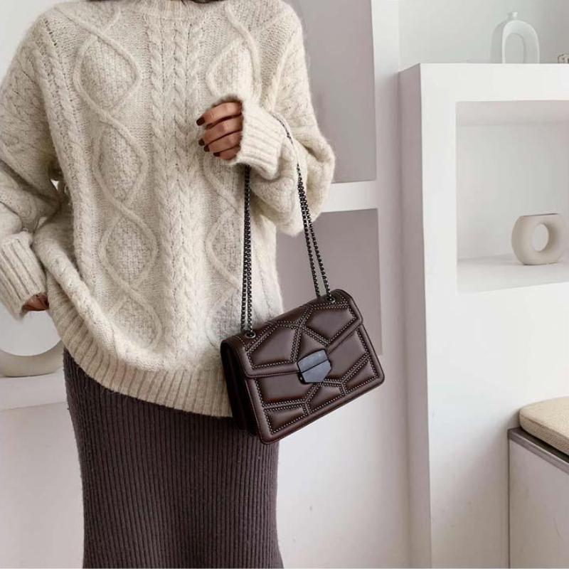 Advanced Westernized Women's Shoulder Bag Versatile Chain Underarm Bag Single Shoulder Crossbody Bag Ins Style Small Square Bags