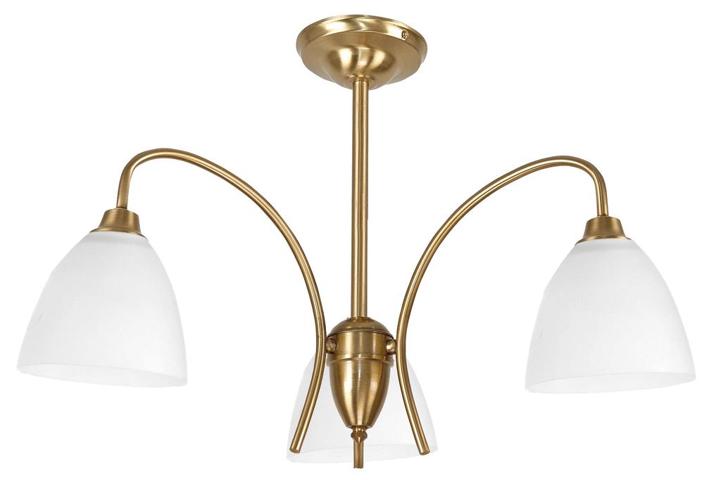 Traditional Patina Ceiling Lamp with White Shades Lisa 14-662