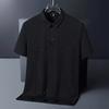 Short Sleeved Polo Shirt Summer Ice Silk Breathable Seamless Business Half Sleeved Clothing for Men