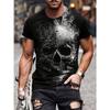 2024 Death Prayer Skull Printed Men's T-shirt New Summer Everyday Casual Men's T-shirt Outdoor Street Fashion Short-sleeved Top