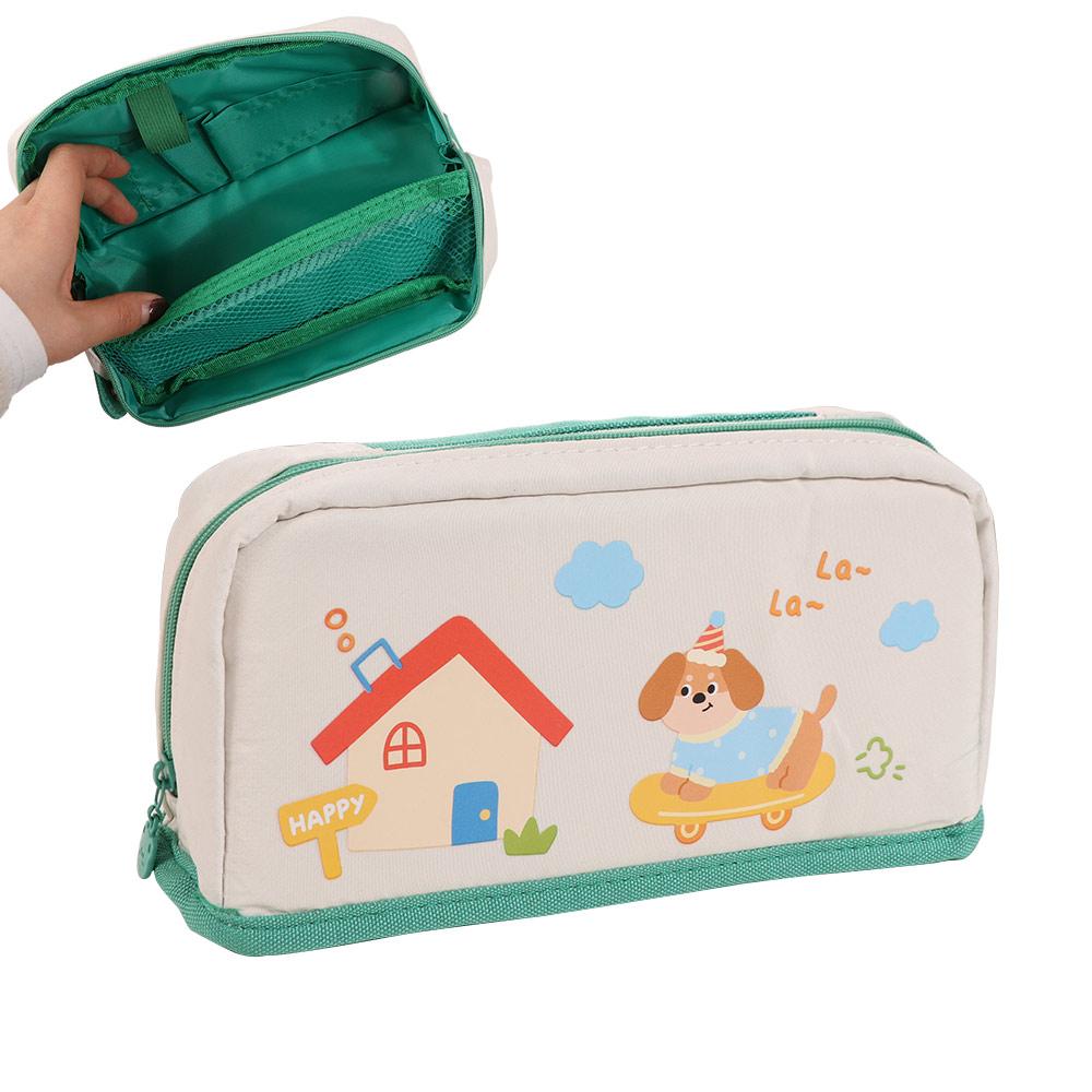 Can Stand Cartoon Pen Bag INS Multi-layer Stationery Bag Lovely Pencil Storage Bag Back To School