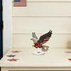 Eagle Tabletop Ornament, 360° Spinning Patriotic Acrylic Display with American Flag & Stars, High-Definition July 4th Independence Day Decor for