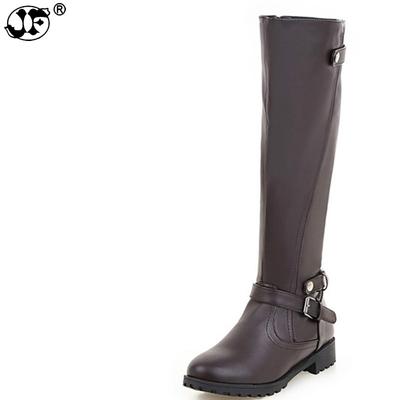 Новые модные черные сапоги до колена из искусственной кожи с теплым плюшем ручной работы, высококачественные классические женские ботинки 559