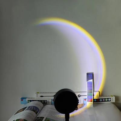 USB закат лампа светодиодный радужный неоновый ночник проектор для фотосъемки настенное атмосферное освещение для спальни дома комната USB закат лампа