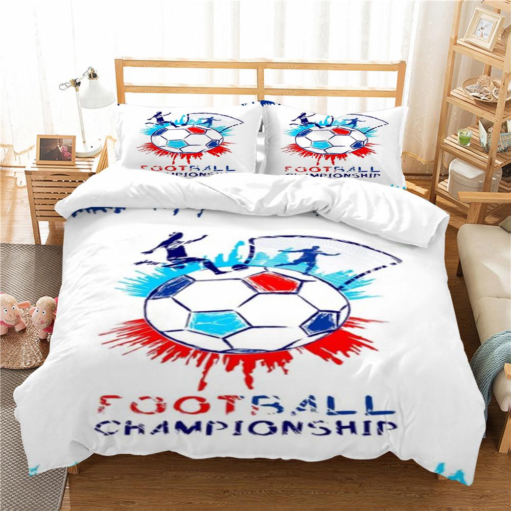 Bedding Cover Suit Football 3D Home Bedclothes Highly Quilt Cover King Queen Size Bedding Fashion Duvet Cover Set