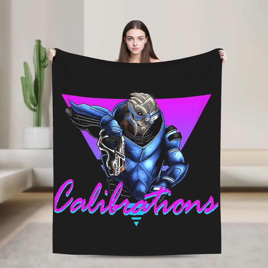 Mass Effect Garrus Vakarian Blanket  Flannel Funny Warm Throw Blanket for Coverlet Summer