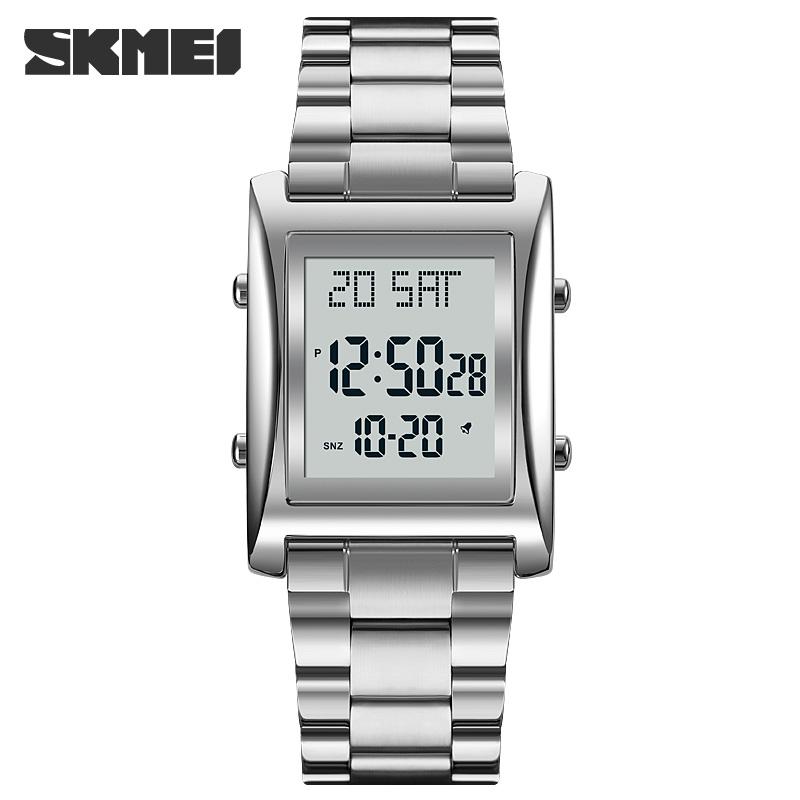 SKMEI 1812 Men's Steel Square Dial Electronic Watch Luxury Business Countdown Waterproof Sports Digital Watch relgios masculino
