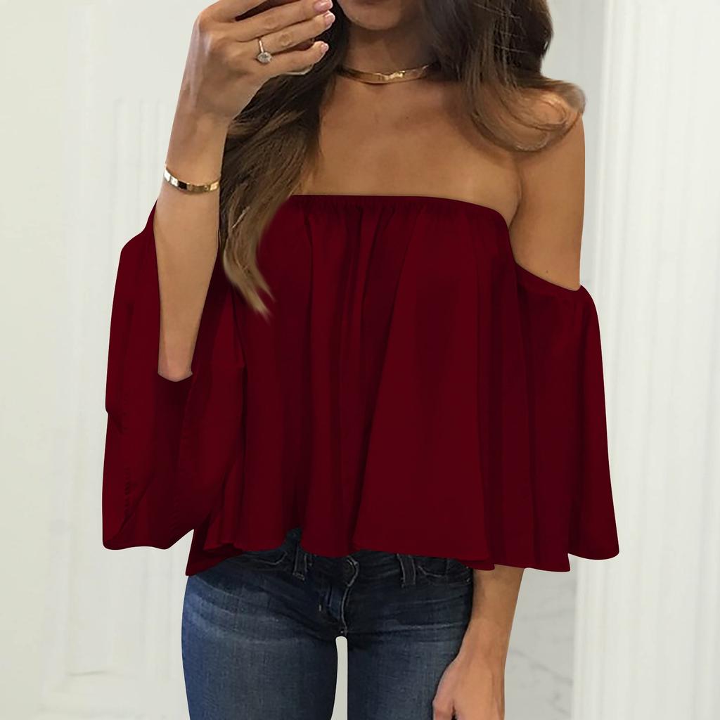 Женский топ-труба, однотонный сексуальный топ без бретелек