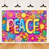Colorful Hippie Bus Background Banner Bohemian Style Theme Backdrop Supplies Love And Peace Party Decorations Photography Props