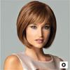 Светло-коричневый короткий парик боб с челкой, женские синтетические натуральные прямые парики для повседневного использования, вечерние косплей, термостойкий парик