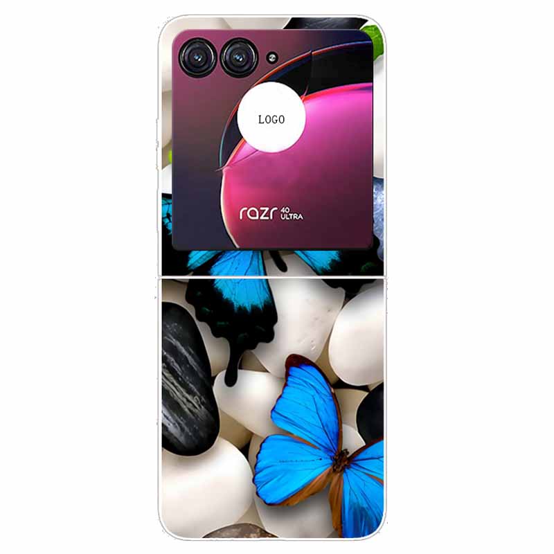 Для Moto Razr40 Ultra Чехол Пластиковый Жесткий Окрашенный Собака Космос Прозрачные Чехлы для Motorola Razr 40 Ultra Razr+ Razr4 PC Чехлы