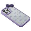 For iPhone 15 Pro Max Case Epoxy Design TPU+PC Phone Back Cover with Bow,Rhinestone Decor