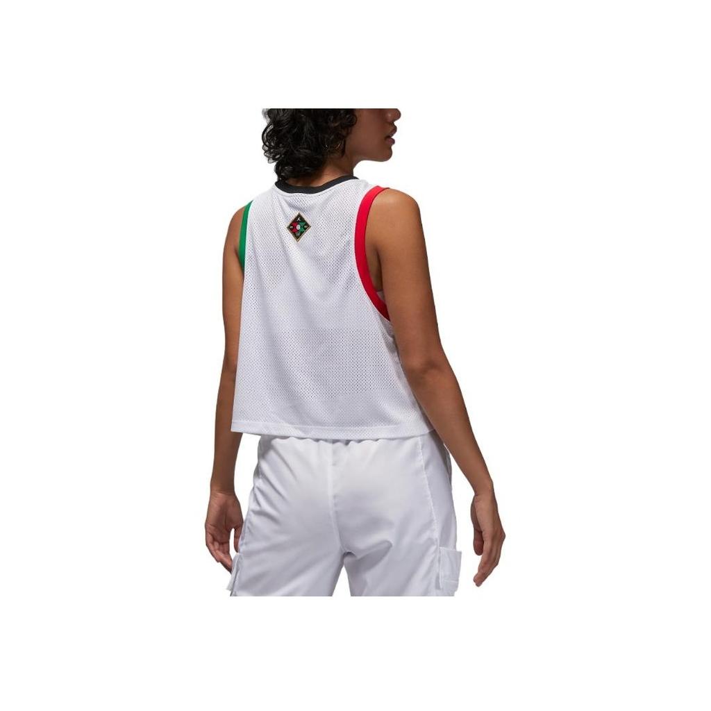 Jordan Quai 54 Letter Print Дышащая цветная майка-топ с блоками для женщин, белые FN4220-100