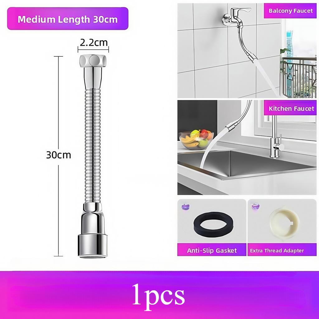 Универсальный удлинитель для смесителя 13-50 см из нержавеющей стали с вращением на 360° для кухни, ванной комнаты, раковины, брызгозащищенная насадка-аэратор, удлинительный шланг