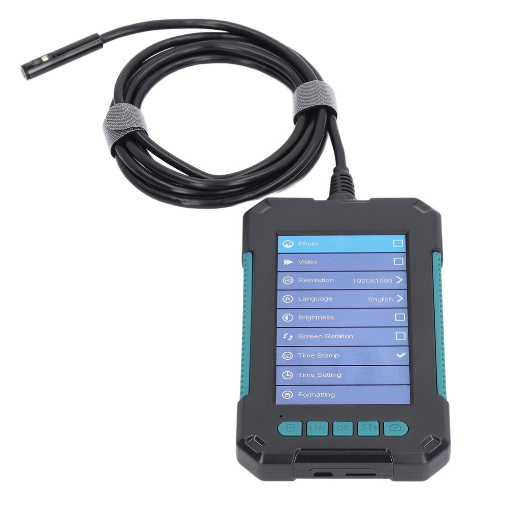 Цифровой эндоскоп с объективом 8 мм, экраном IPS 4,3 дюйма, промышленная инспекционная камера со светодиодной подсветкой, постоянный ток 5 В 10