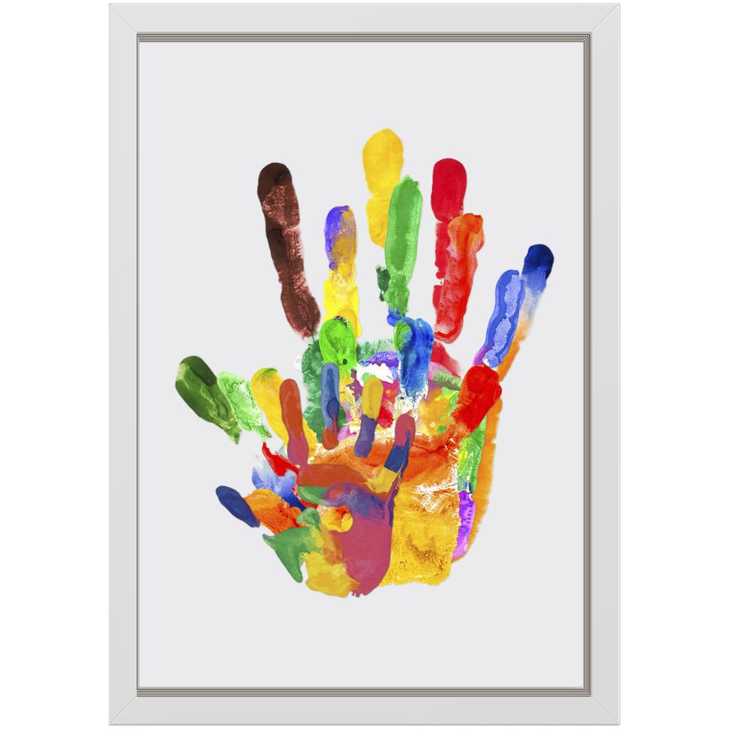 Family Handprint Kit DIY Handmade Keepsake Wooden Frame with 6 Paints Pen Eraser Paintbrush Non-Marking Nails Newborn Souvenir