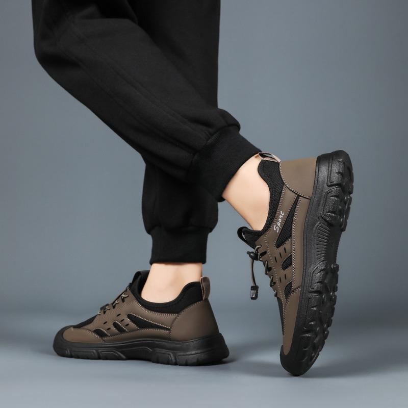 Breathable Mens Casual Tooling Shoes Outdoor Comfortable Hiking Shoes Outdoor Lightweight Soft-soled Walking Shoes Sneakers