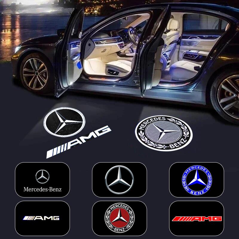 2 шт. HD Приветственные огни на двери автомобиля для Mercedes Benz E-class C-class A-class B-class GLB GLC GLE Amg Логотип Проектор Лампа Декор автомобиля