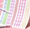 6 шт./набор кавайных цветов, линейные маркеры, ручки-роллеры, изогнутые линейки, маркеры для письма