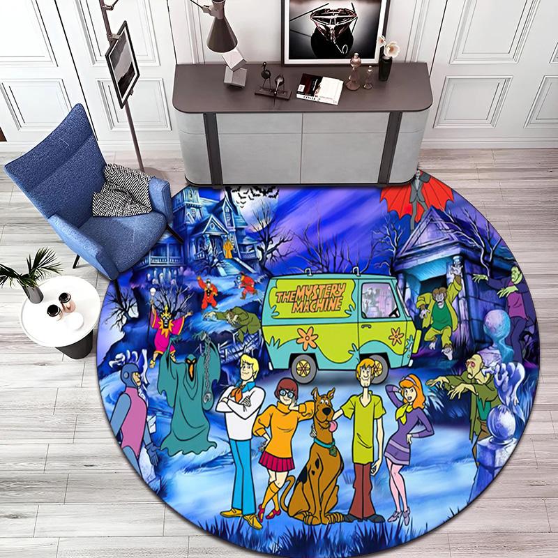 Halloween supernatural comedy adventure movie Scooby-Doo Round Carpet Soft Home Decoration Corridor Table and Chair Anti slip Outdoor Floor Mat rug 19