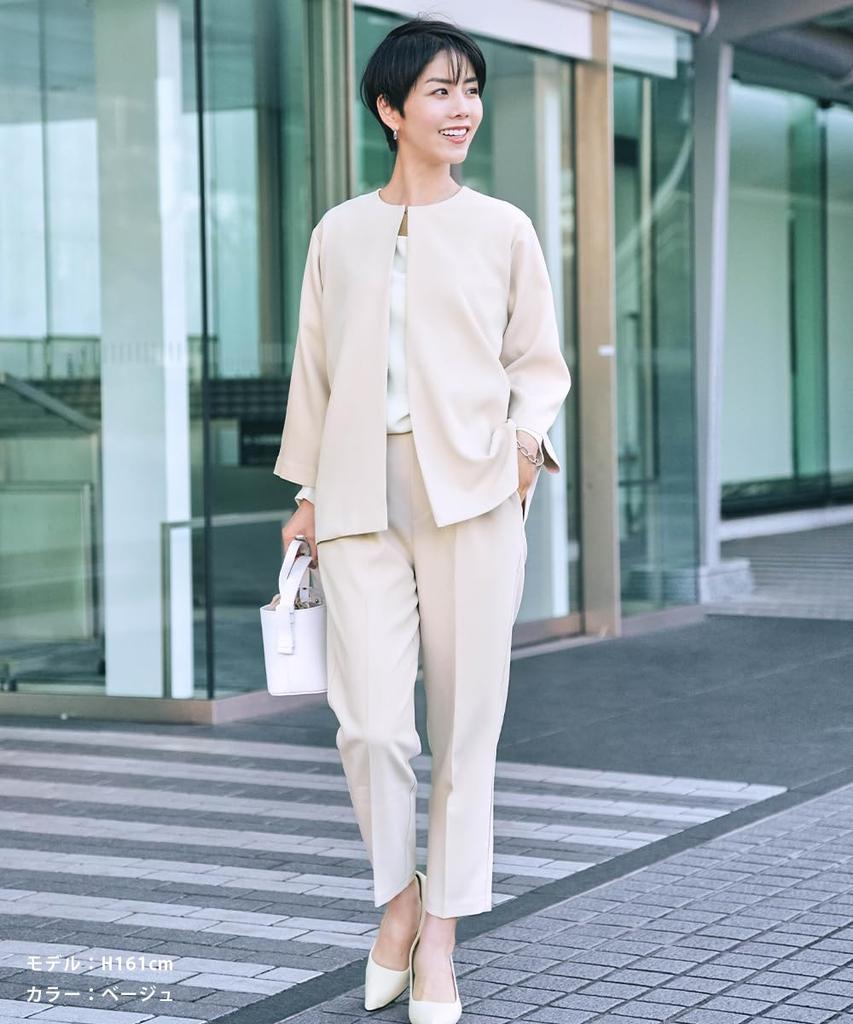 Церемония Костюм Мама Костюм Пиджак Брюки Настройка Церемония Выпускной Мать Зачисление Выпускной Выпускной Церемония Ансамбль Бежевый [БОЛЬШЕ AUNI] Женский