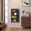 Компактный и надежный настенный сейф для дома и офиса, 37x10x80 см, цифровая клавиатура и аварийный ключ, черная отделка, скрытый ящик для безопасности