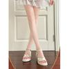 Thick-soled Heightening Open-toed Sandals Female Summer New Fairy with Skirt Bow Word with Sandals