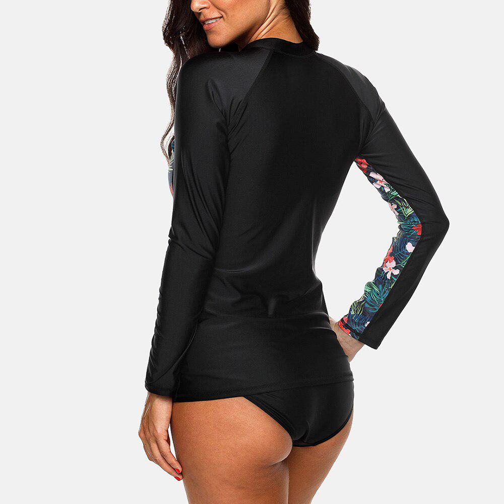 CHARMLEAKS Women Zip UV Sports Shirt Rash Vest Long Sleeve Rashguard Running Biking Beach Shirts Rashguard Tankini Top