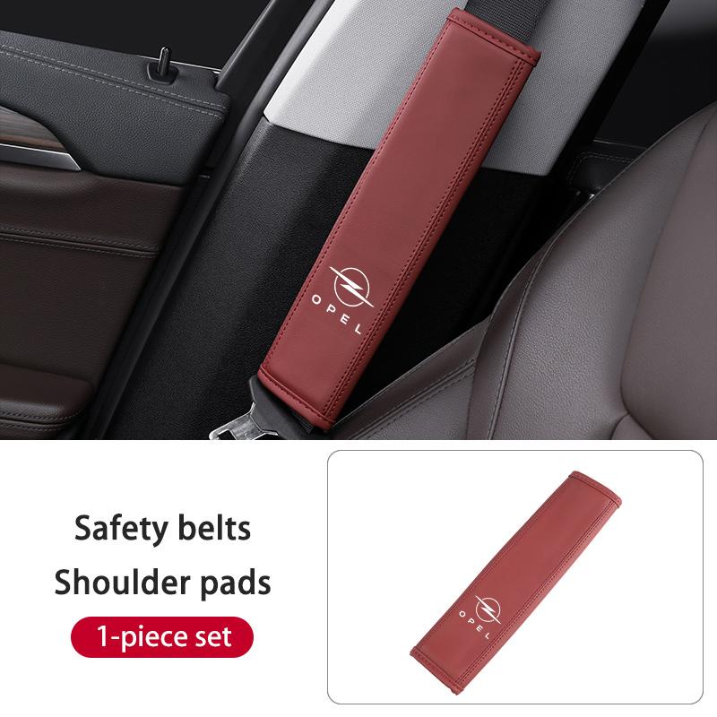 AAAYT1 For Opel Car Seat Belt Shoulder Pad Leather Cover Anti-Chafing Comfort Cushion Zafira Meriva Mokka Vivaro Vectra Antara Ampera