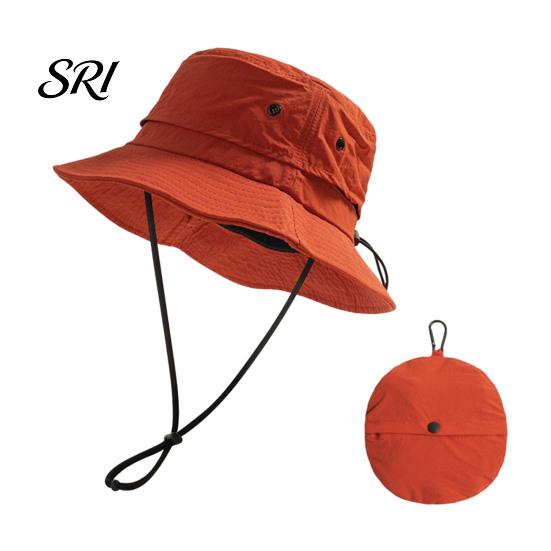 Camping Bucket Hat Foldable Quick-Dry Breathable Mesh Fisherman with Wide Brim Adjustable Windproof Rope Sun Protection Summer