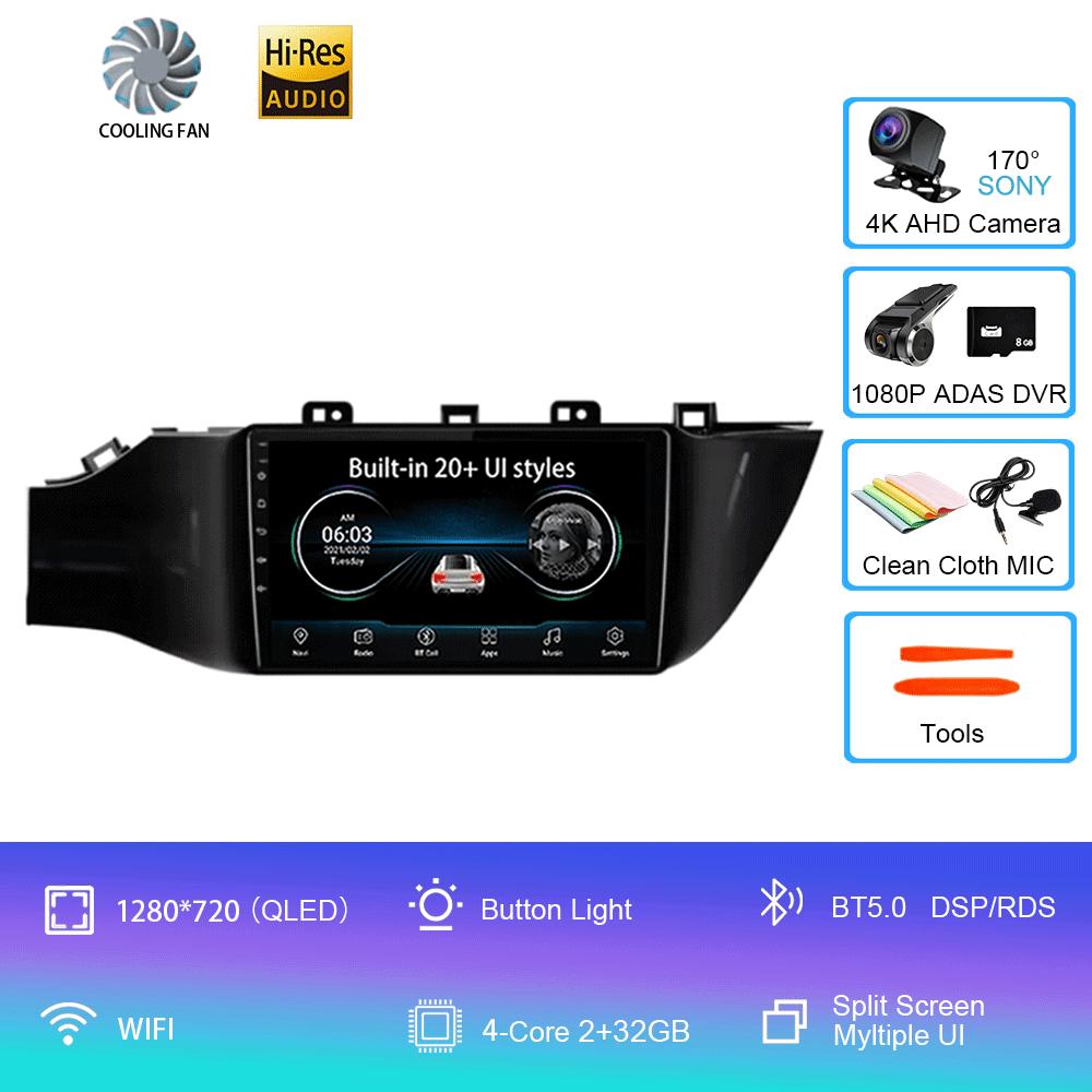 Android 14 Car Radio For Kia RIO 4 2016 - 2020  Multimedia Video Player Navigation stereo GPS  No 2din 2 din dvd