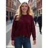 Women S Thick Knitted Crew Neck Loose Pullover Sweater For Autumn Winter
