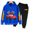 Мультяшное Аниме Молния Маккуин Модный Крутой Принт Свободный Теплый Удобный Толстовки с Длинным Рукавом Комплект для Мальчиков Девочек