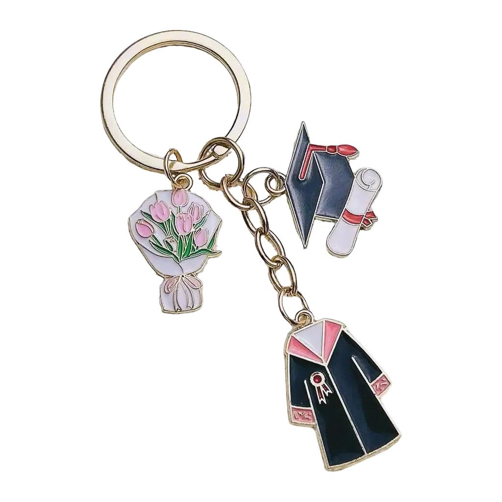 Брелок на тему выпускного вечера, брелок для ключей в виде мантии бакалавра, металлический брелок для украшения рюкзака и кошелька, студенческий подарок