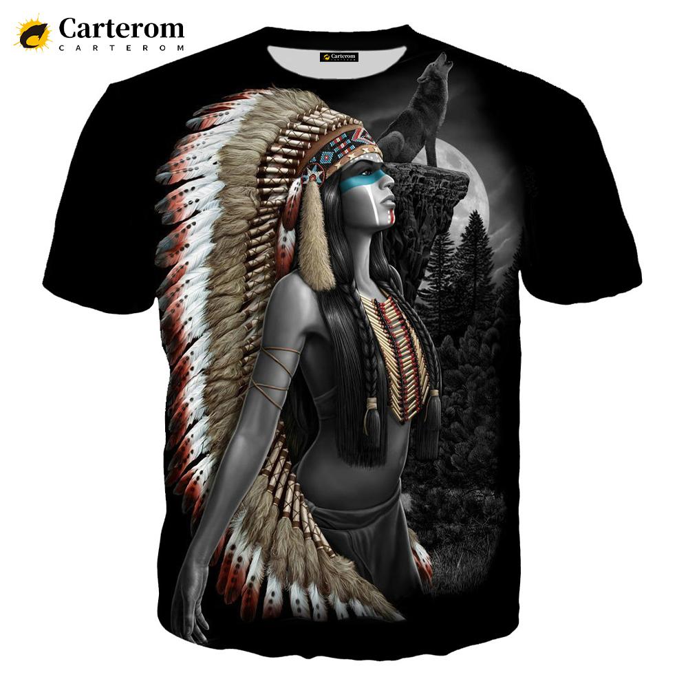 Футболка с ностальгическим 3D принтом для индейцев для девочек, большие уличные повседневные футболки для пар, мужские и женские летние топы в стиле Харадзюку в стиле хип-хоп