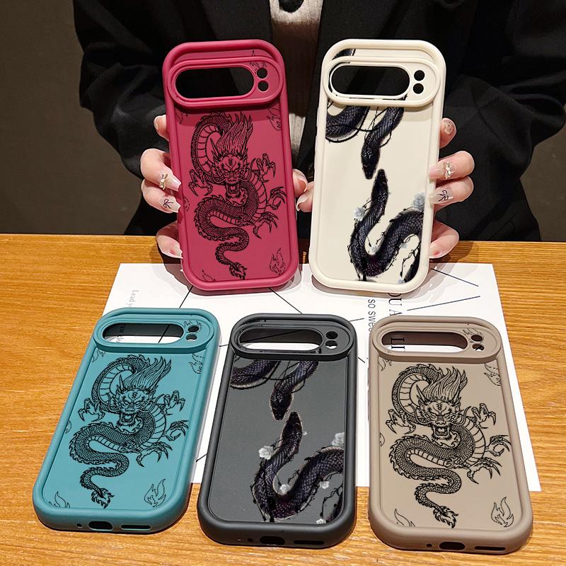 Матовый чехол из ТПУ с рисунком неземного дракона для Google Pixel 9 Pro XL 8 Pro 8A с рисунком розы и змеи, мягкий противоударный чехол для телефона