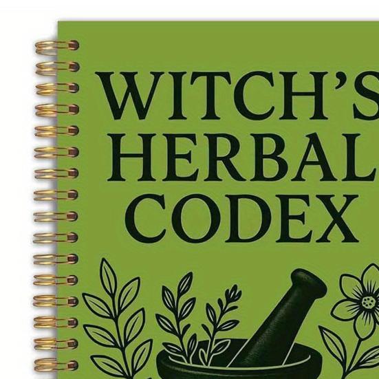 Witch's Herbal Notebook Vintage Spiral Bound Plant Journal with Bookmark Mystical Aesthetic Diary for Botany Notes