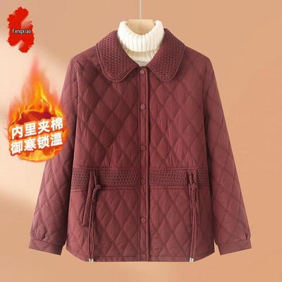 Женская куртка с плюшевой подкладкой и утеплителем для среднего возраста