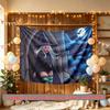 Home Moon Witch Halloween Banner for Party Decor, Polyester Backdrop for Photo Booth & Wall Art